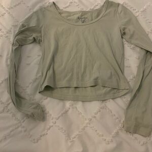 BRANDY MELVILLE sage green long sleeve crop top
